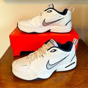 NIKE Air Monarch IV White Navy Blue